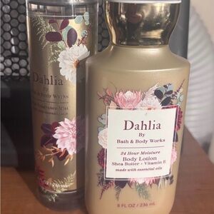 Bath & Body Works Dahlia Body Lotion and Mist Set - Gold and Cream